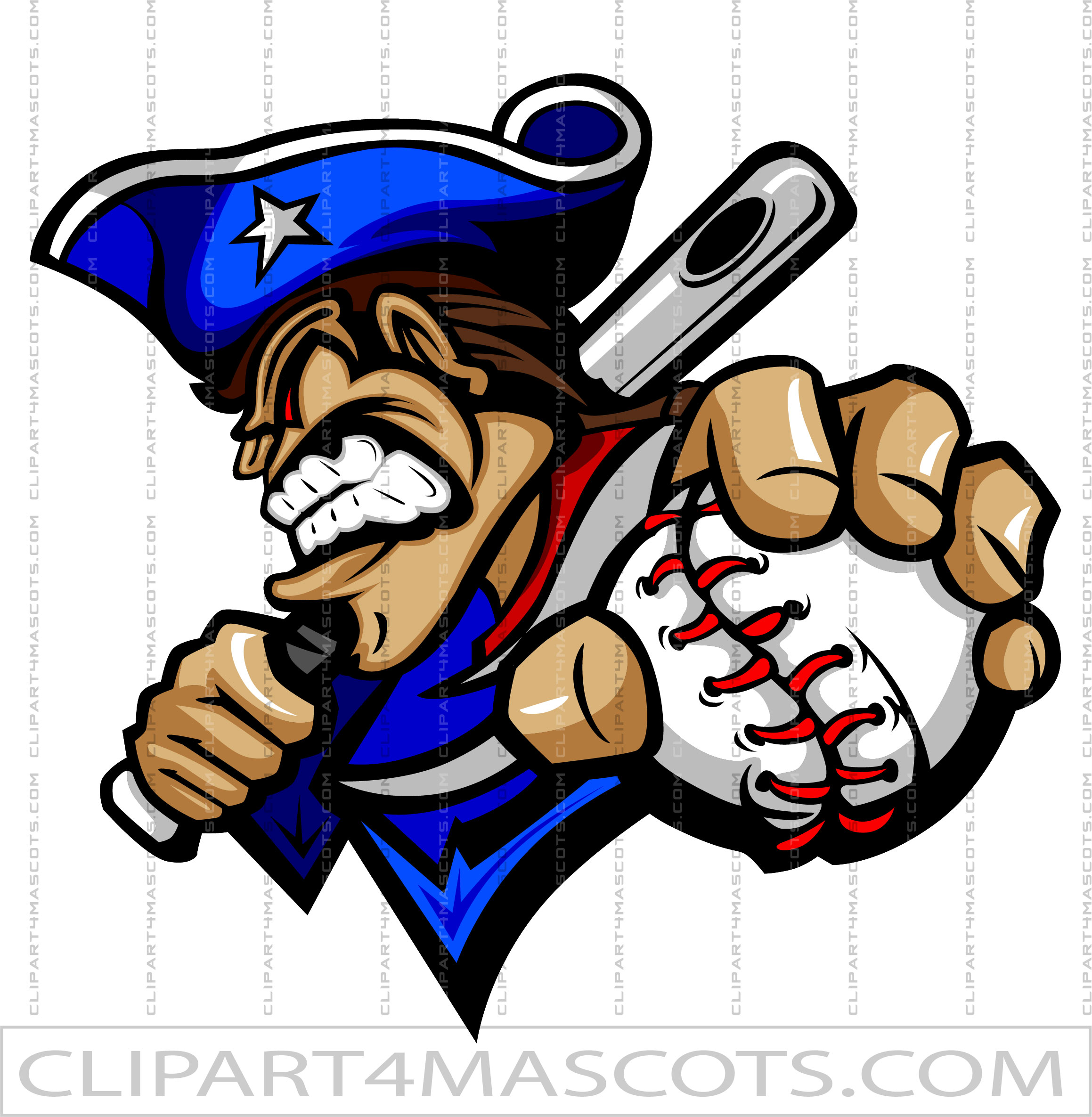 Baseball Patriot Mascot